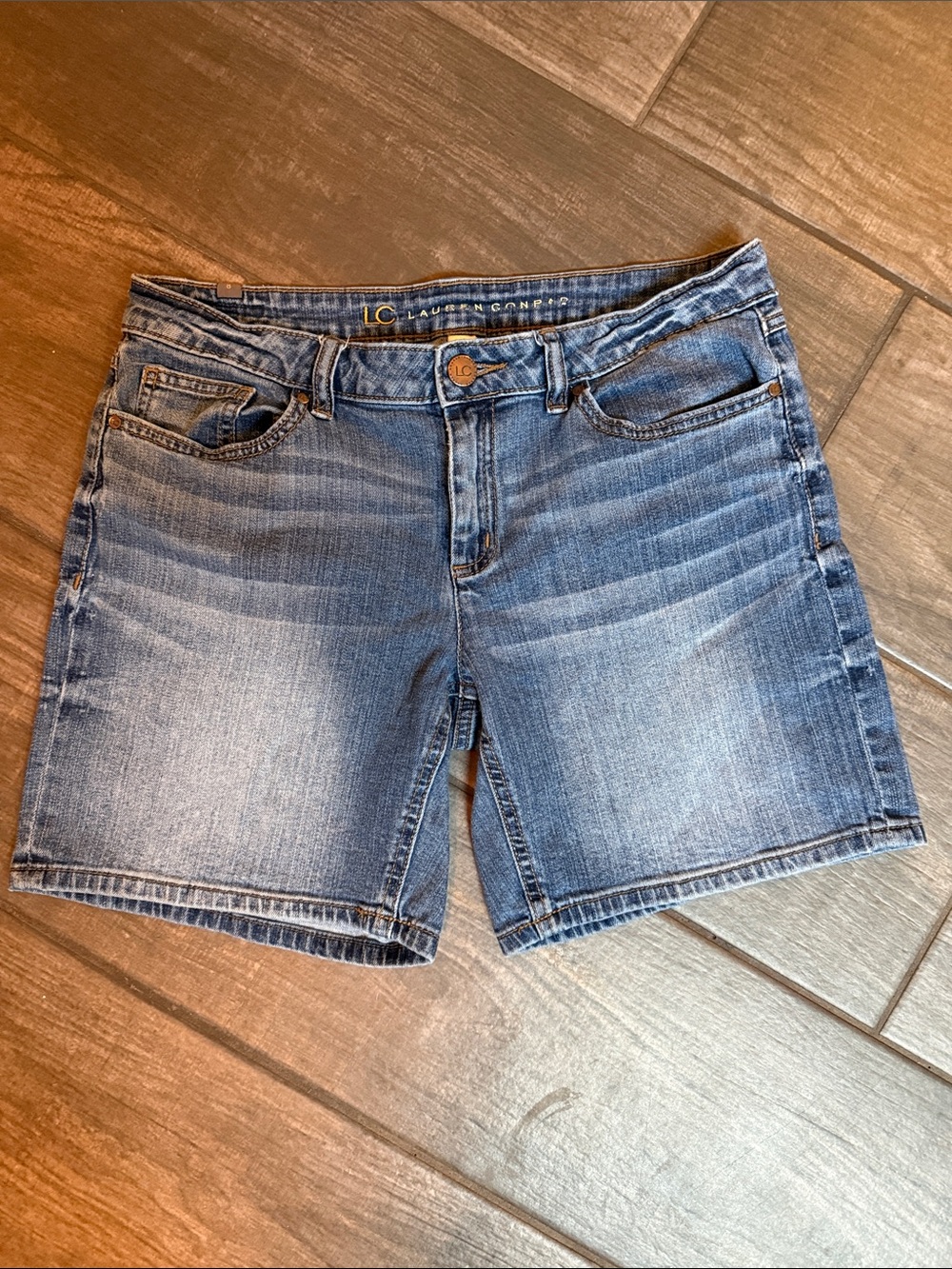 LC Lauren Conrad Faded Blue Denim Jean Shorts
